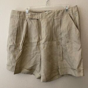Richard Malcolm NWT Sz  16 100% Linen Khaki Shorts